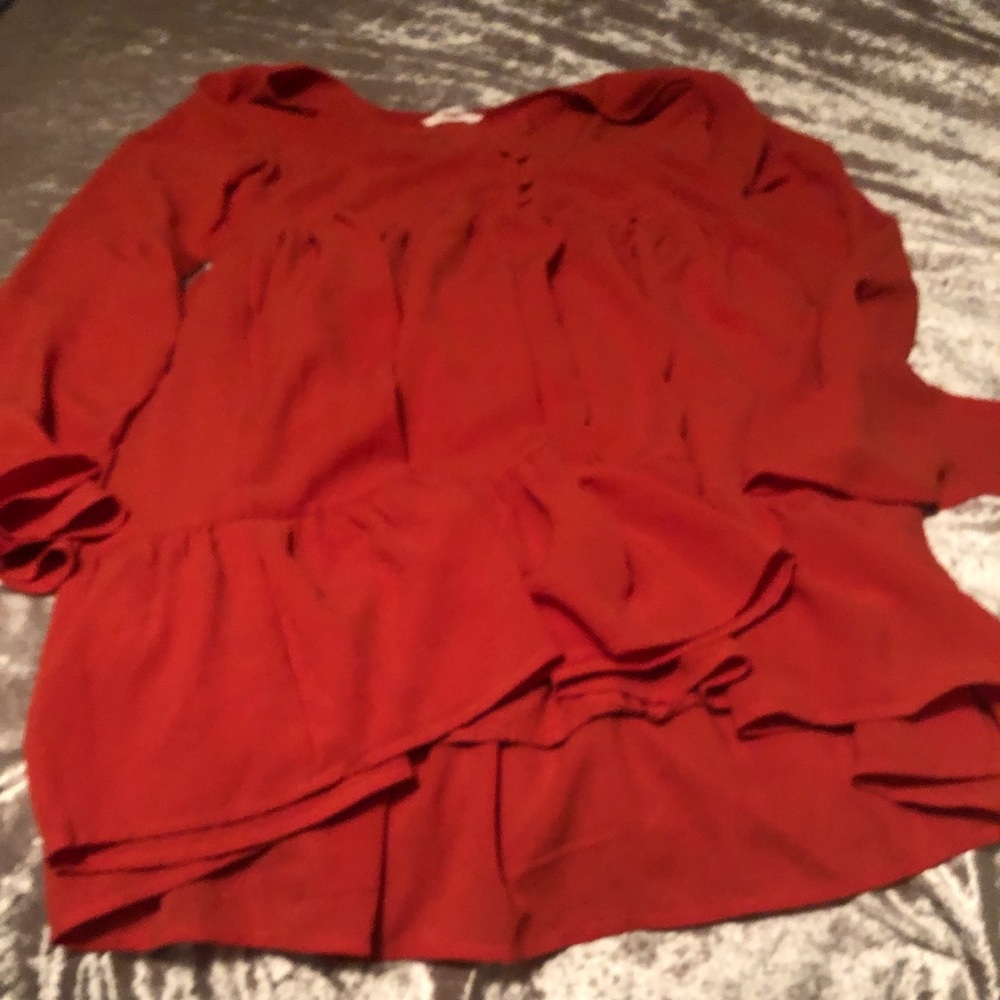 Orange statement sleeve dress